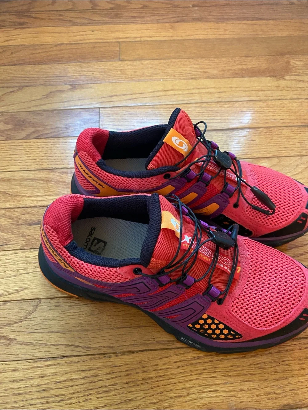 Salomon Pink Purple Orange Trail Running Shoes